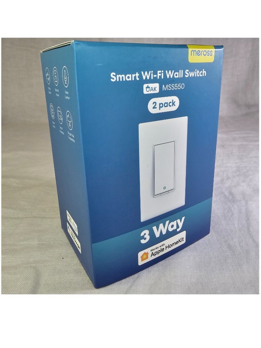 NIB! Meross Smart Wi-Fi 3 Way Wall Switch MSS550 2-Pack